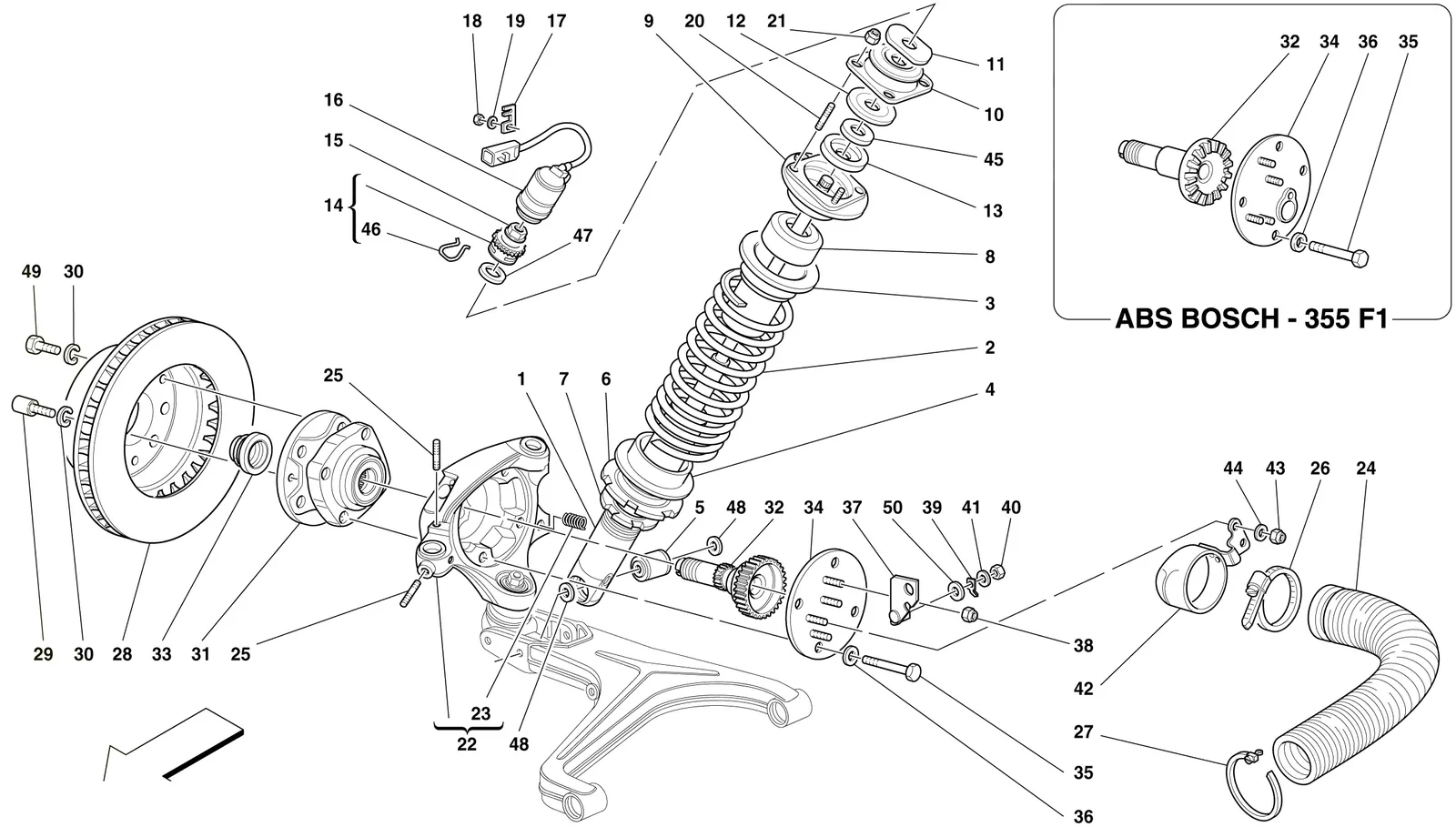 Front Suspension - Shock Absorber And Brake Disc