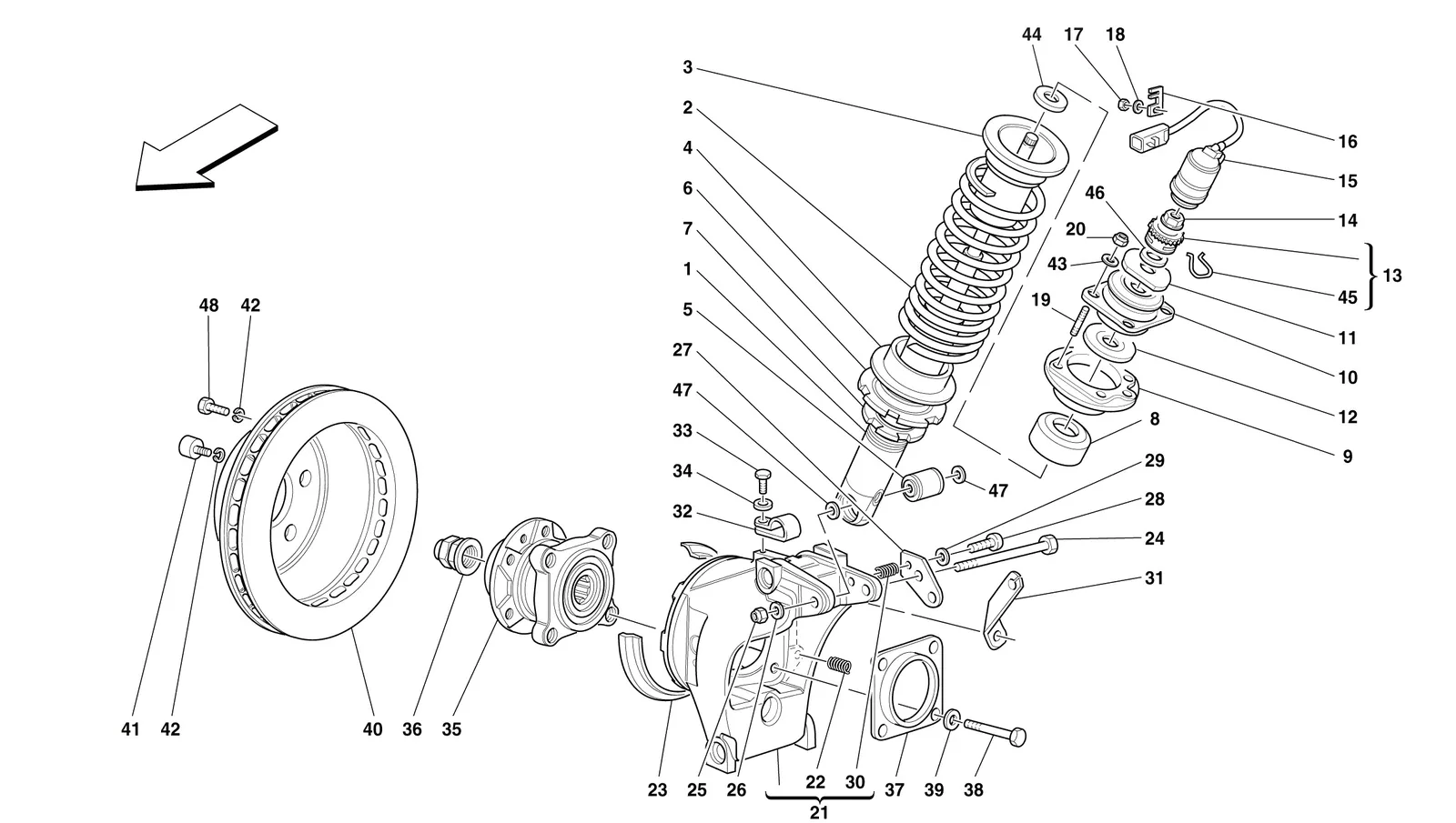 Rear Suspension - Shock Absorber And Brake Disc