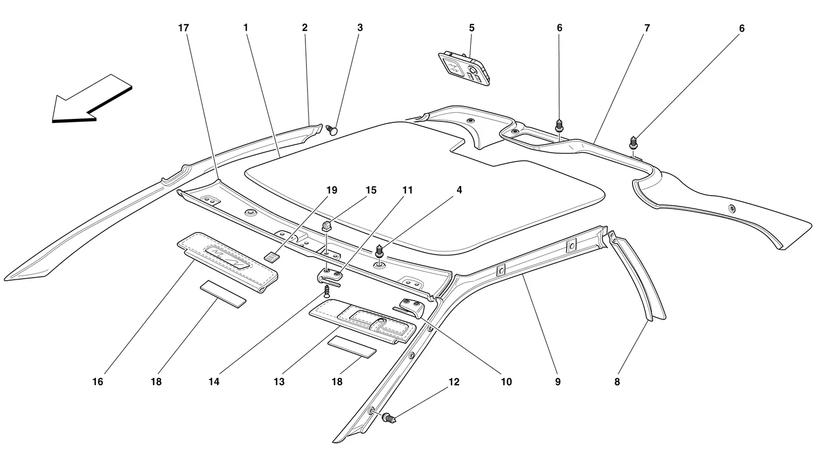 Roof Trims -Valid For Berlinetta-