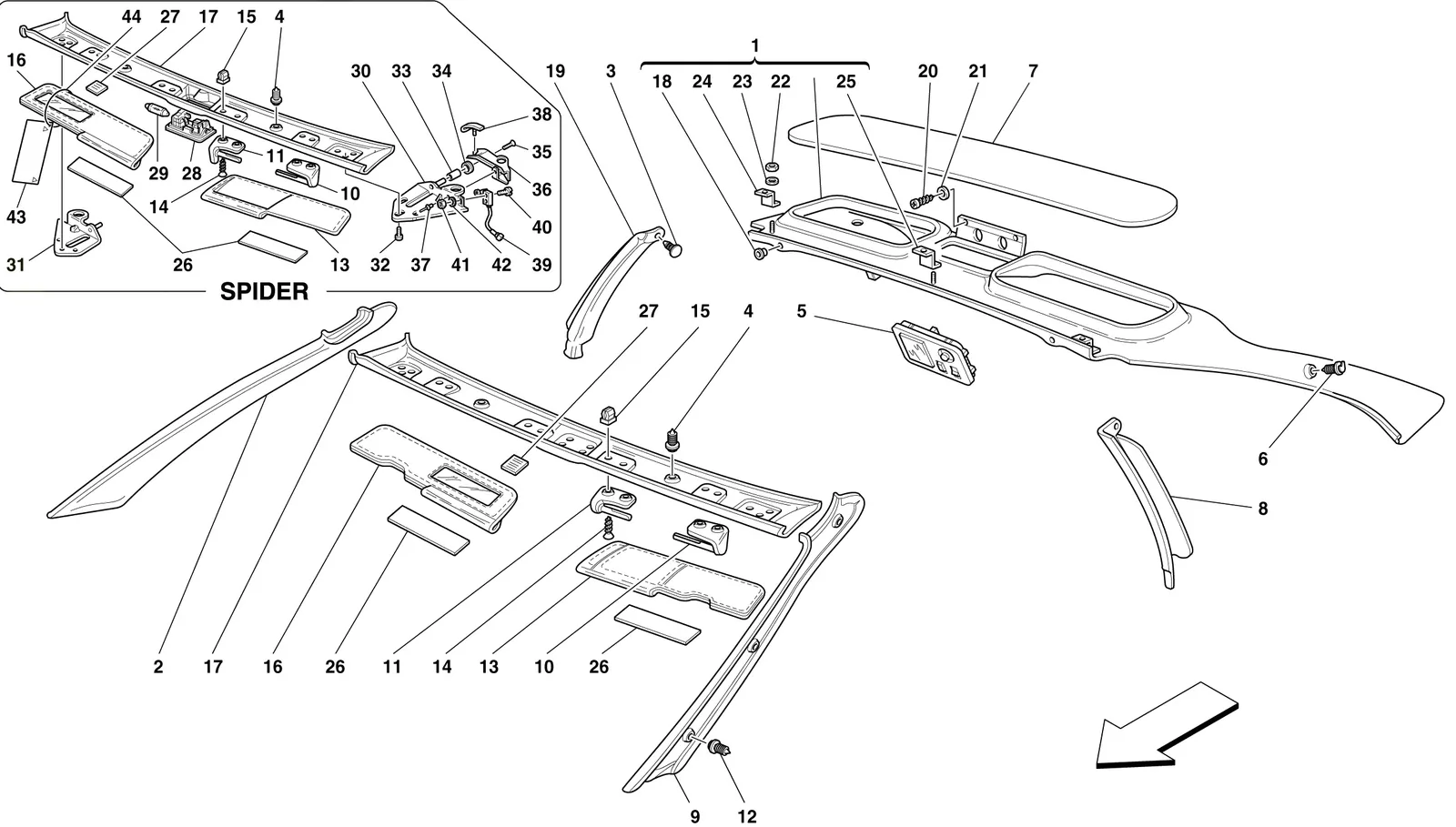 Roof Trims -Valid For Gts And Spider-