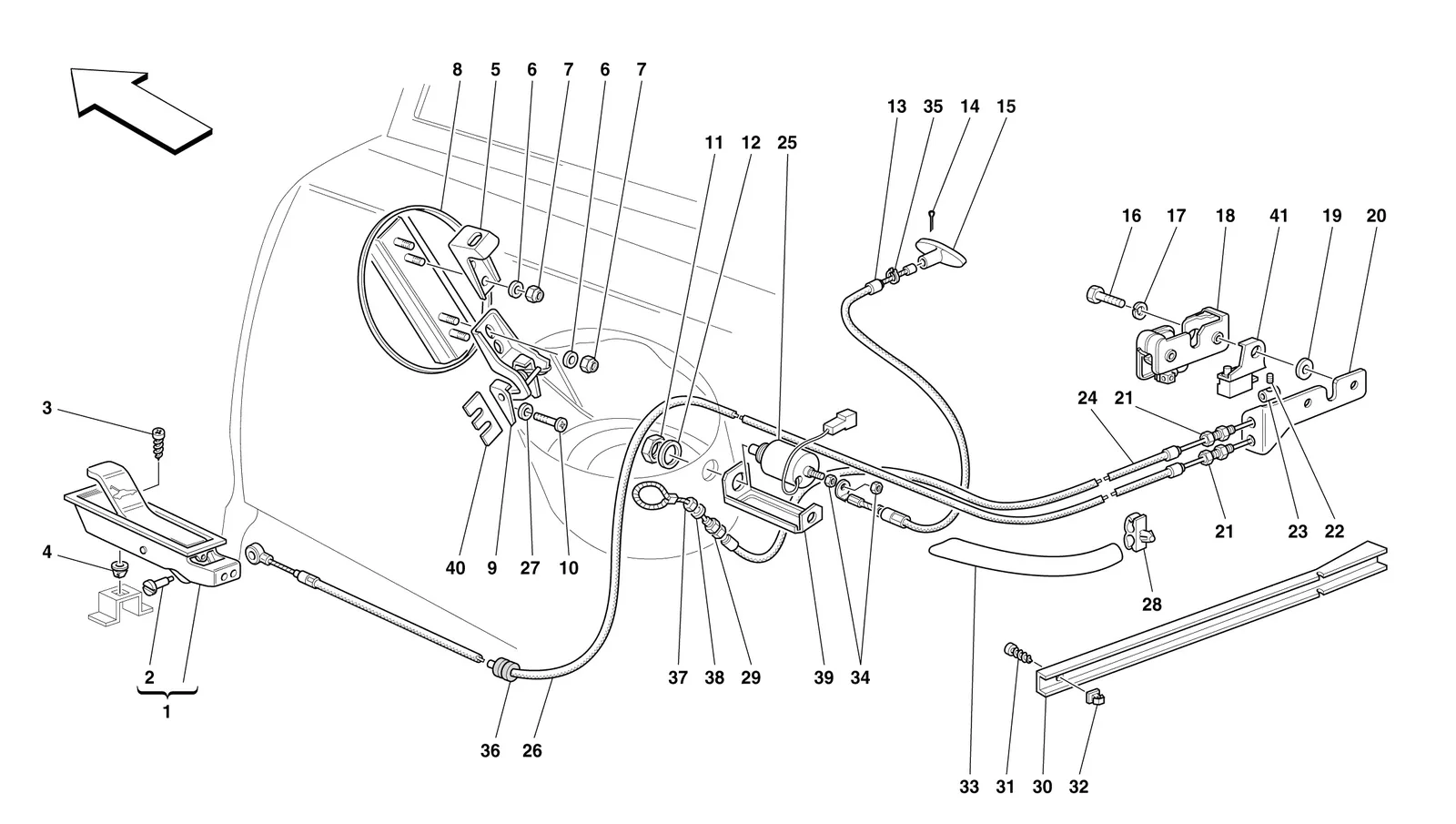 Opening Devices For Rear Hood And Gas Door
