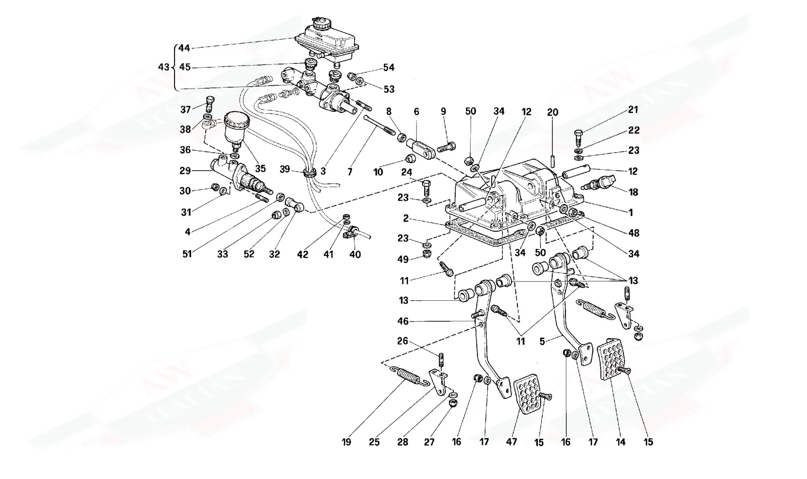 Brakes And Clutch Control Pedals