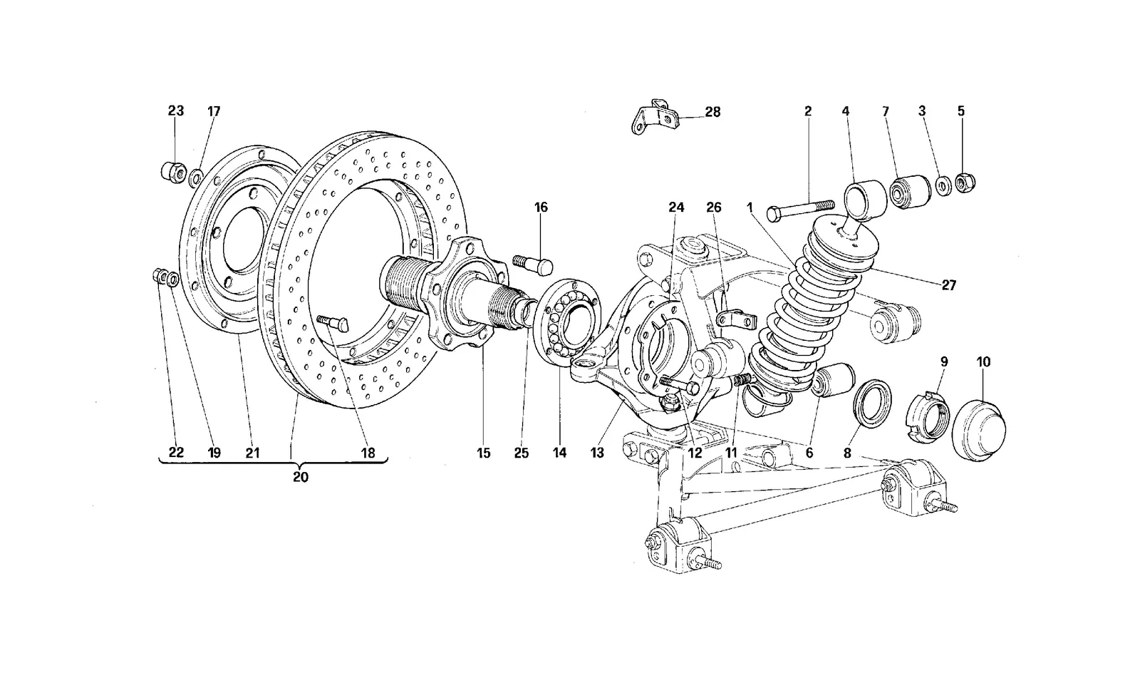 Front Suspension - Shock Absorber And Brake Disc