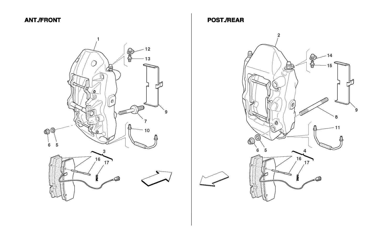 Calipers For Front And Rear Brakes