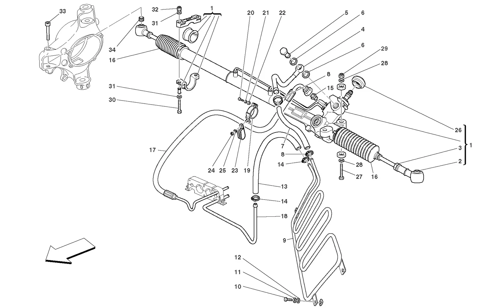 Hydraulic Steering Box And Serpentine