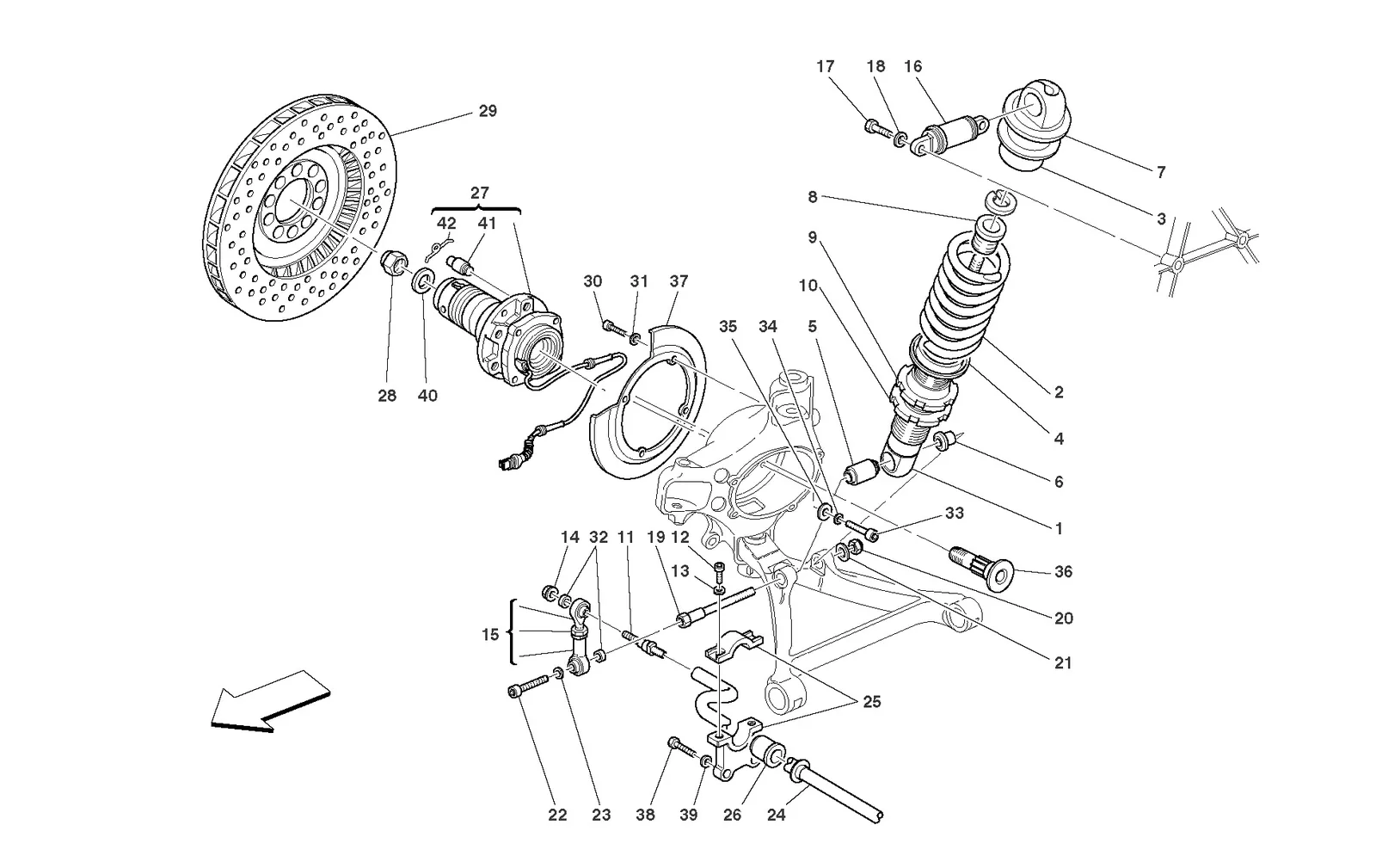 Front Suspension - Shock Absorber And Brake Disc