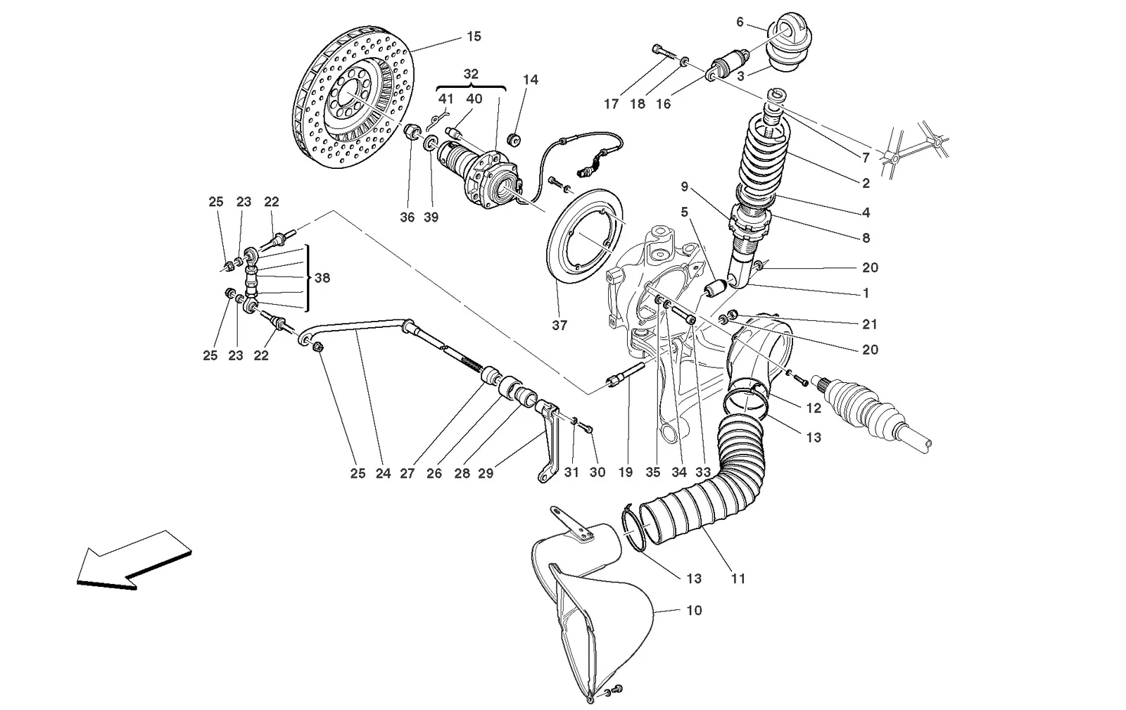 Rear Suspension - Shock Absorber And Brake Disc