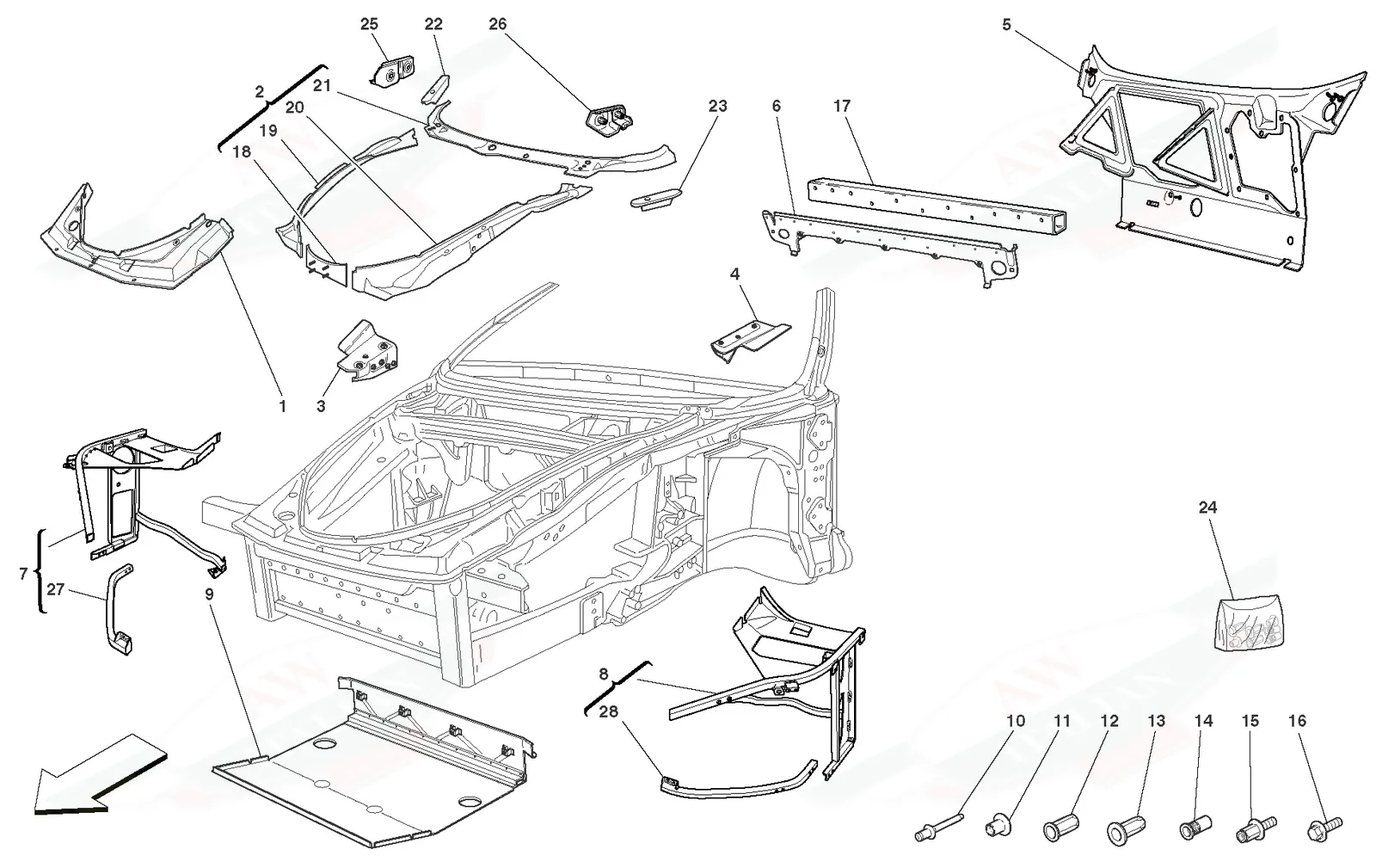 Frame - Complete Front Part Structures And Plates