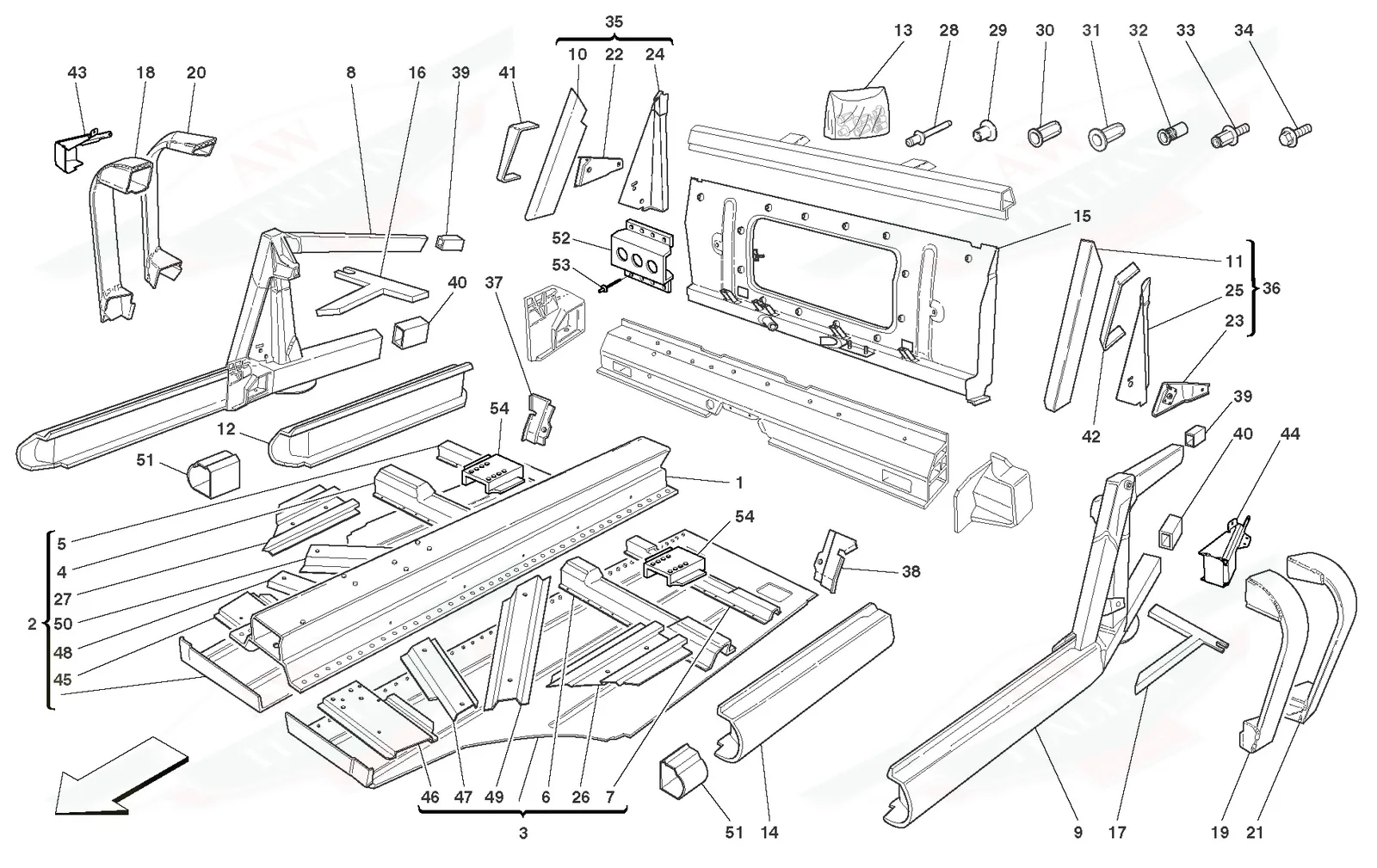 Frame - Central Elements And Plates