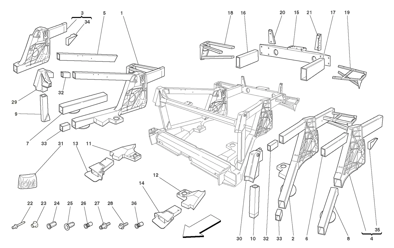 Frame - Rear Elements Sub-Groups
