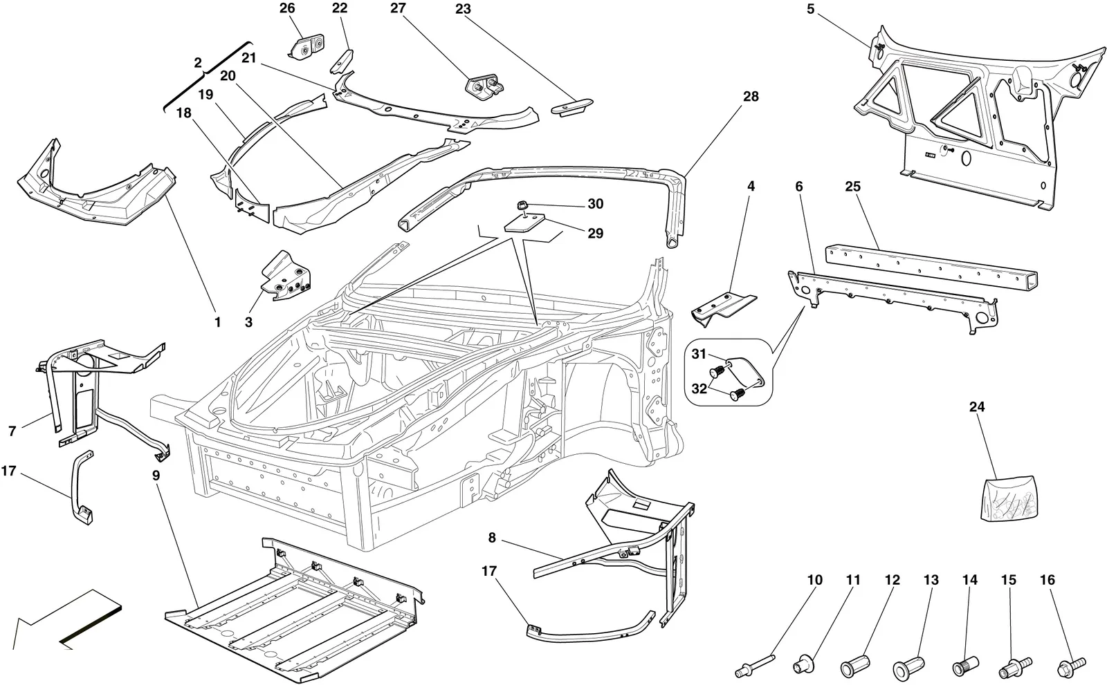 Chassis - Complete Front Structure And Panels