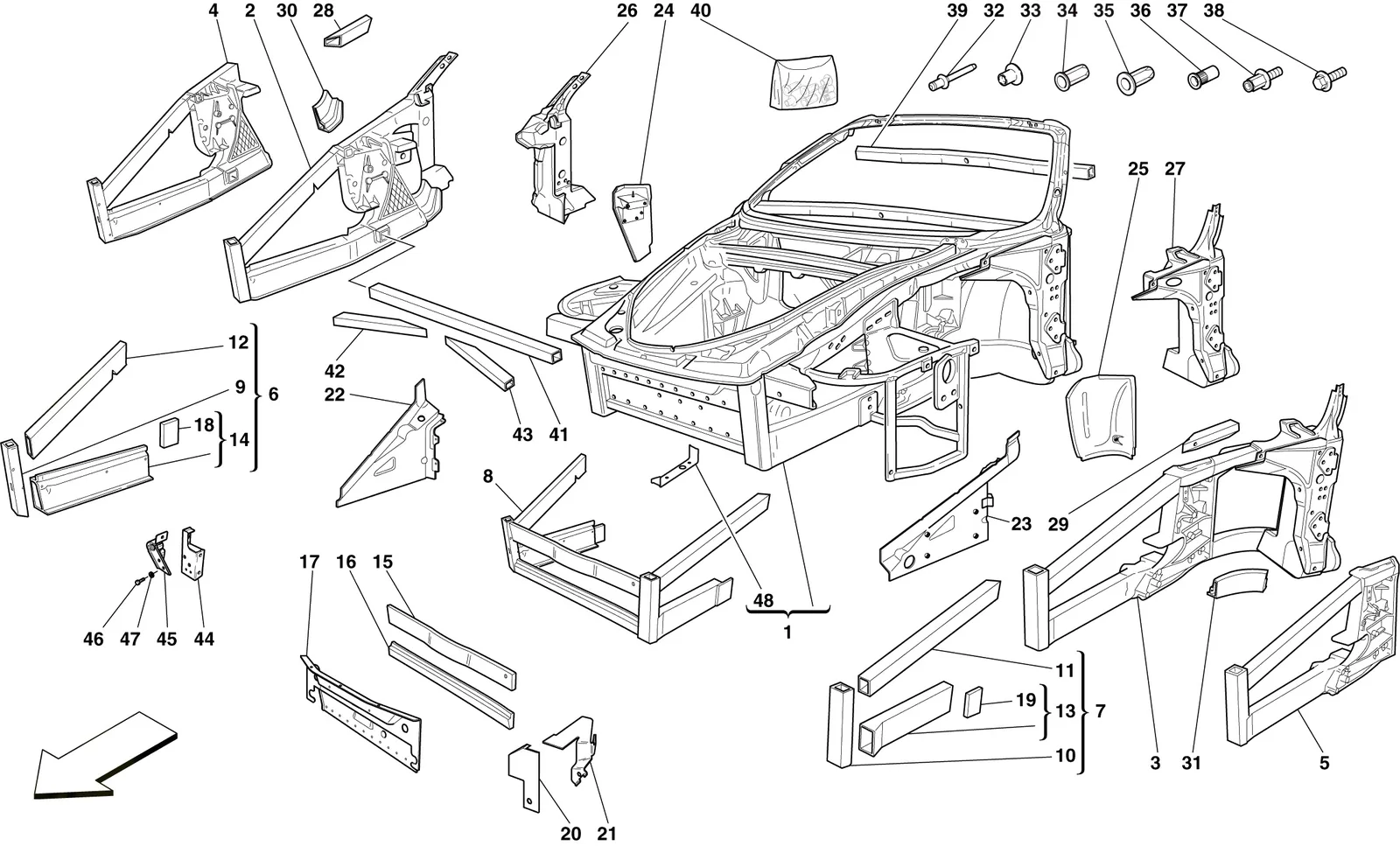 Chassis - Structure, Front Elements And Panels