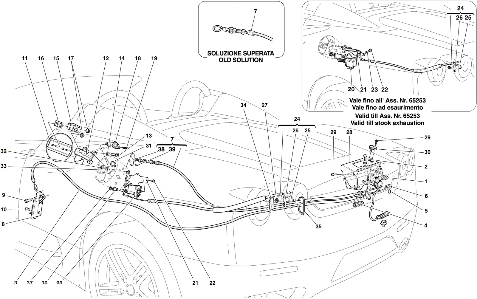Engine Compartment Lid And Fuel Filler Flap Opening Mechanisms
