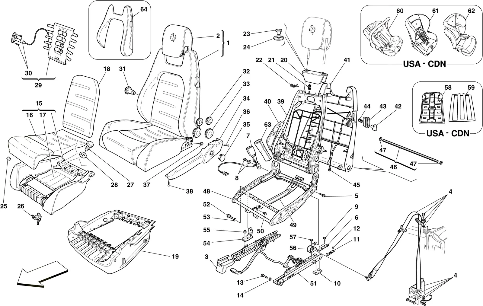 Manual Front Seat - Seat Belts