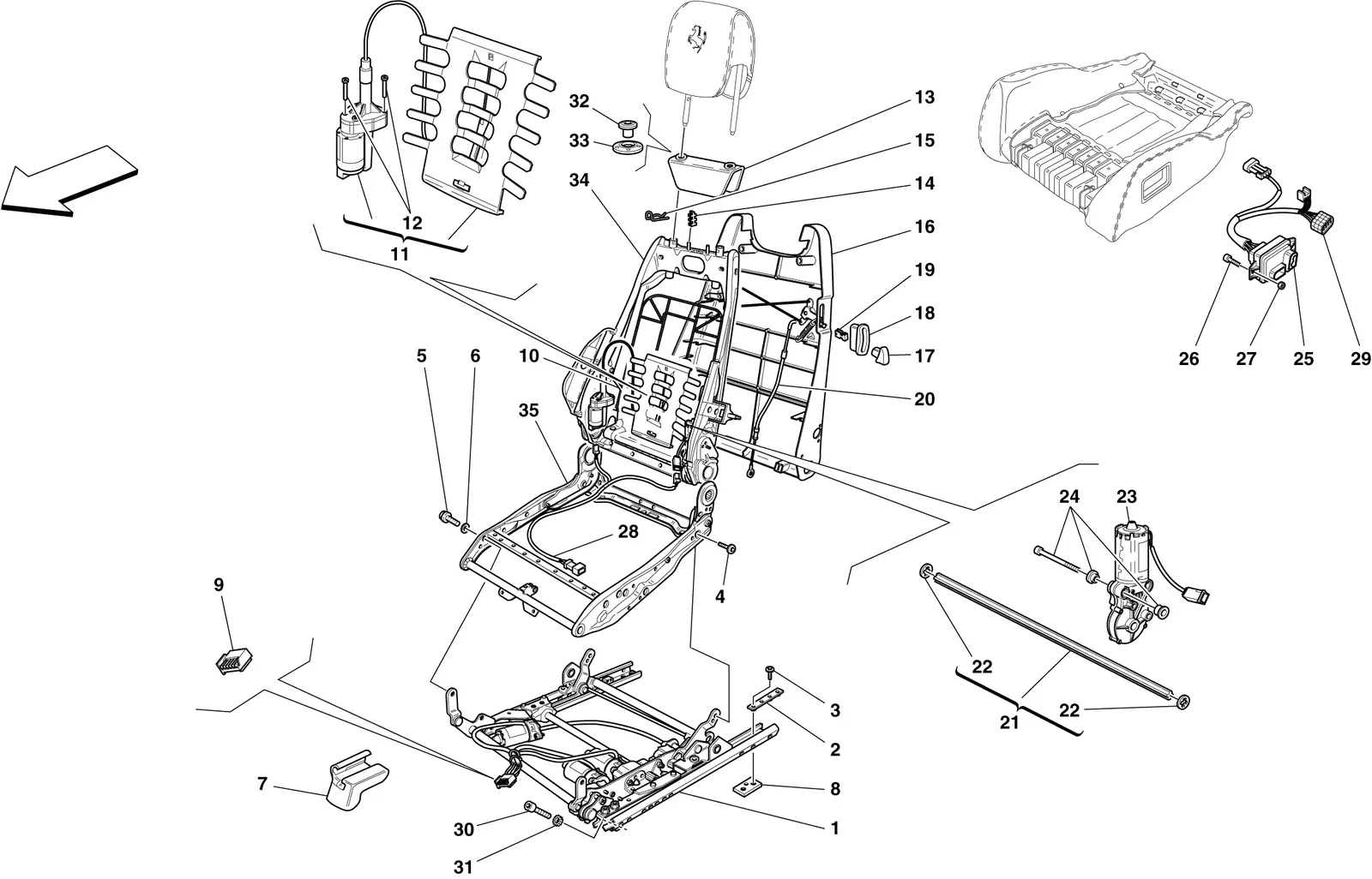 Electric Seat - Guides And Adjustment Mechanisms -Optional-