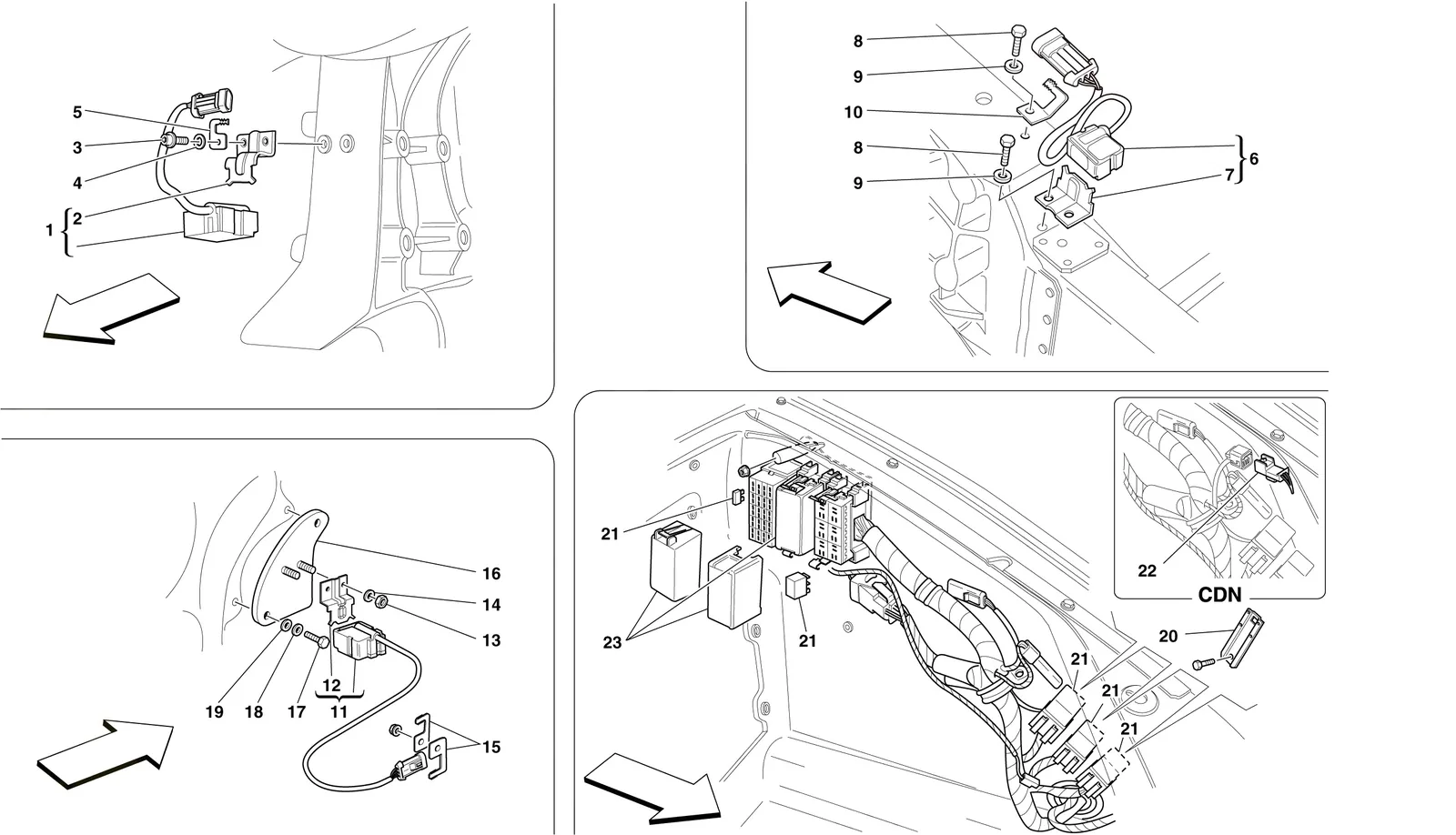 Ecus And Sensors In Front Compartment And Engine Compartment