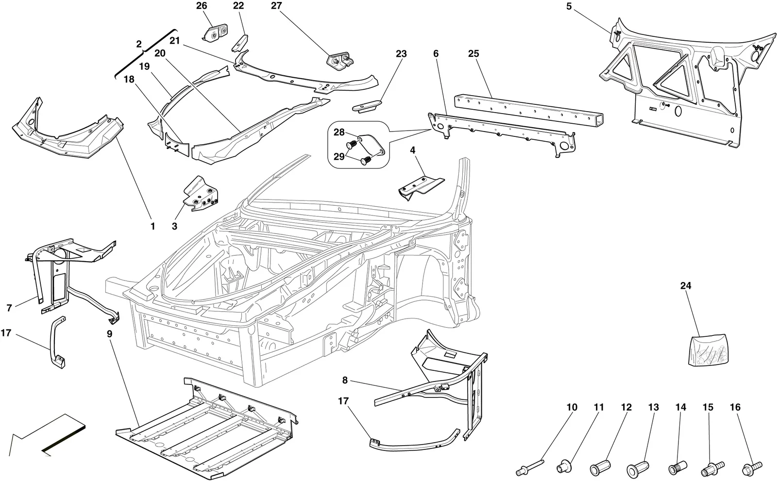 Chassis - Complete Front Structure And Panels