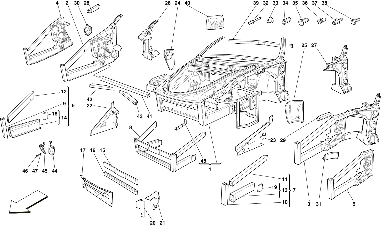 Chassis - Structure, Front Elements And Panels