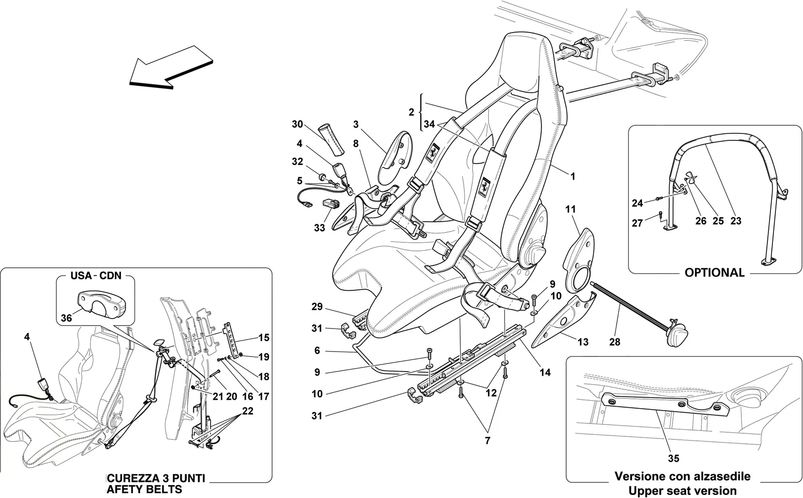Racing Seat-4 Point Seat Harness-Rollbar -Optional- -Sabelt-