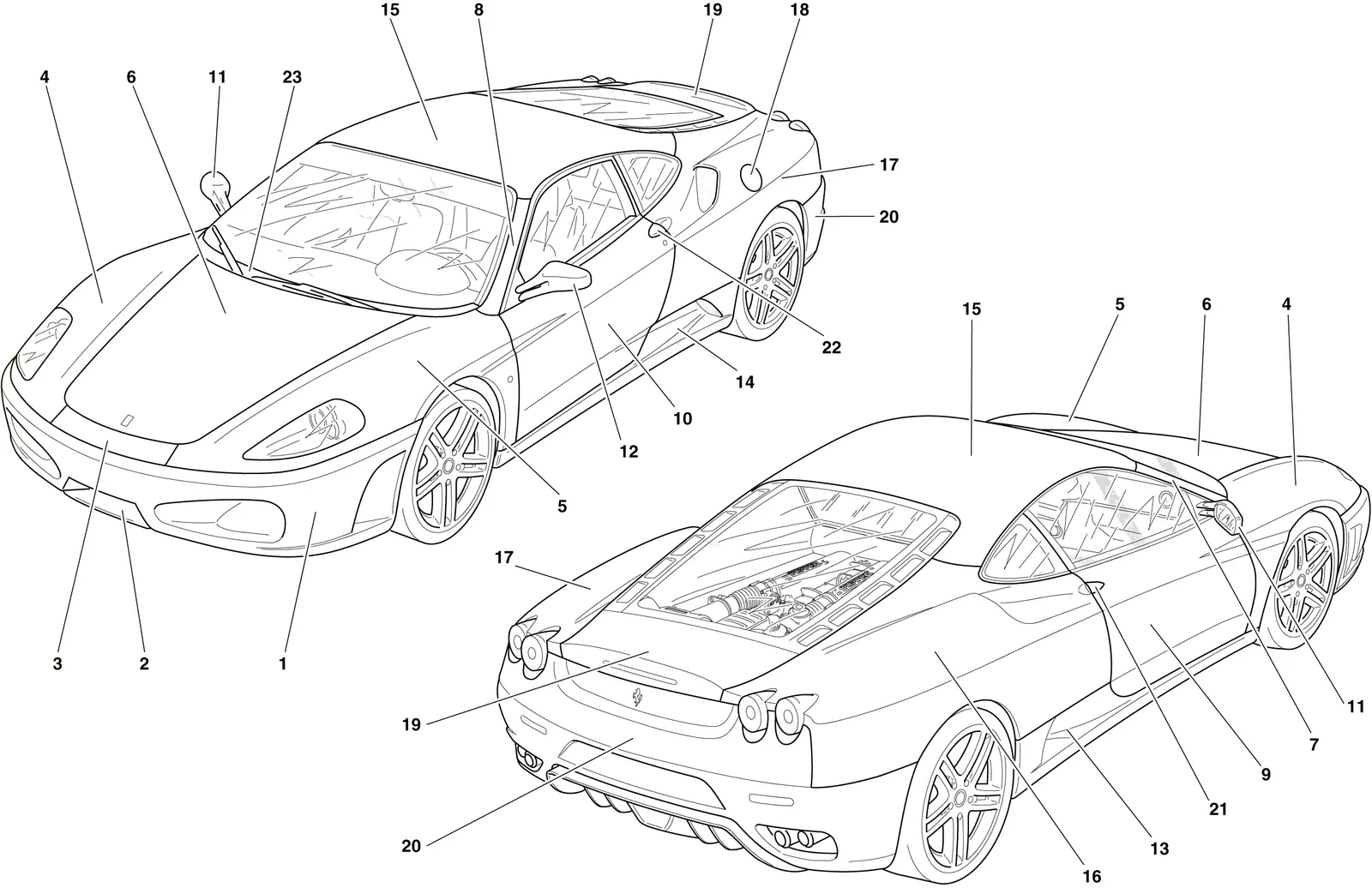Ferrari F430 Coupe Painting -Applicable Only For S.T. Schedule- exploded diagram