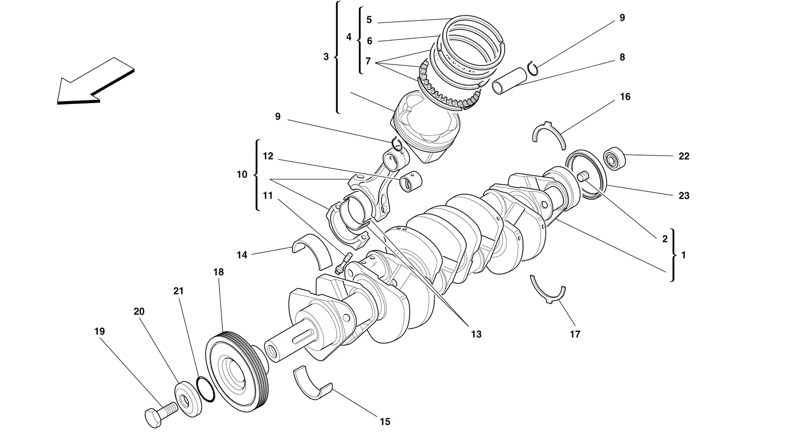 Driving Shaft - Connecting Rods And Pistons