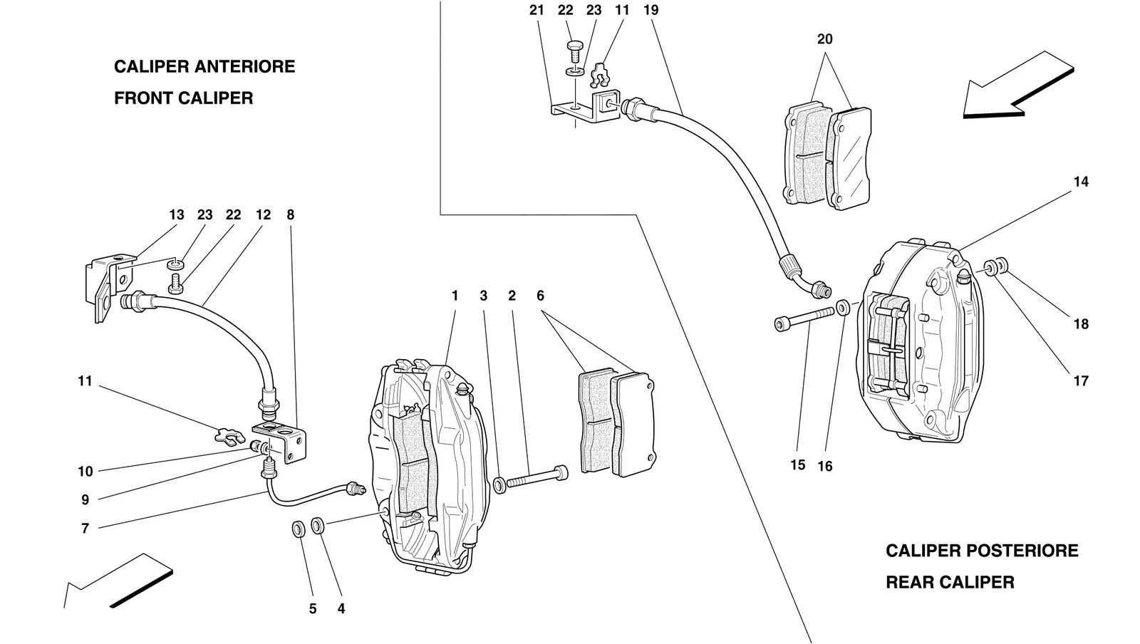 Front And Rear Brakes Calipers