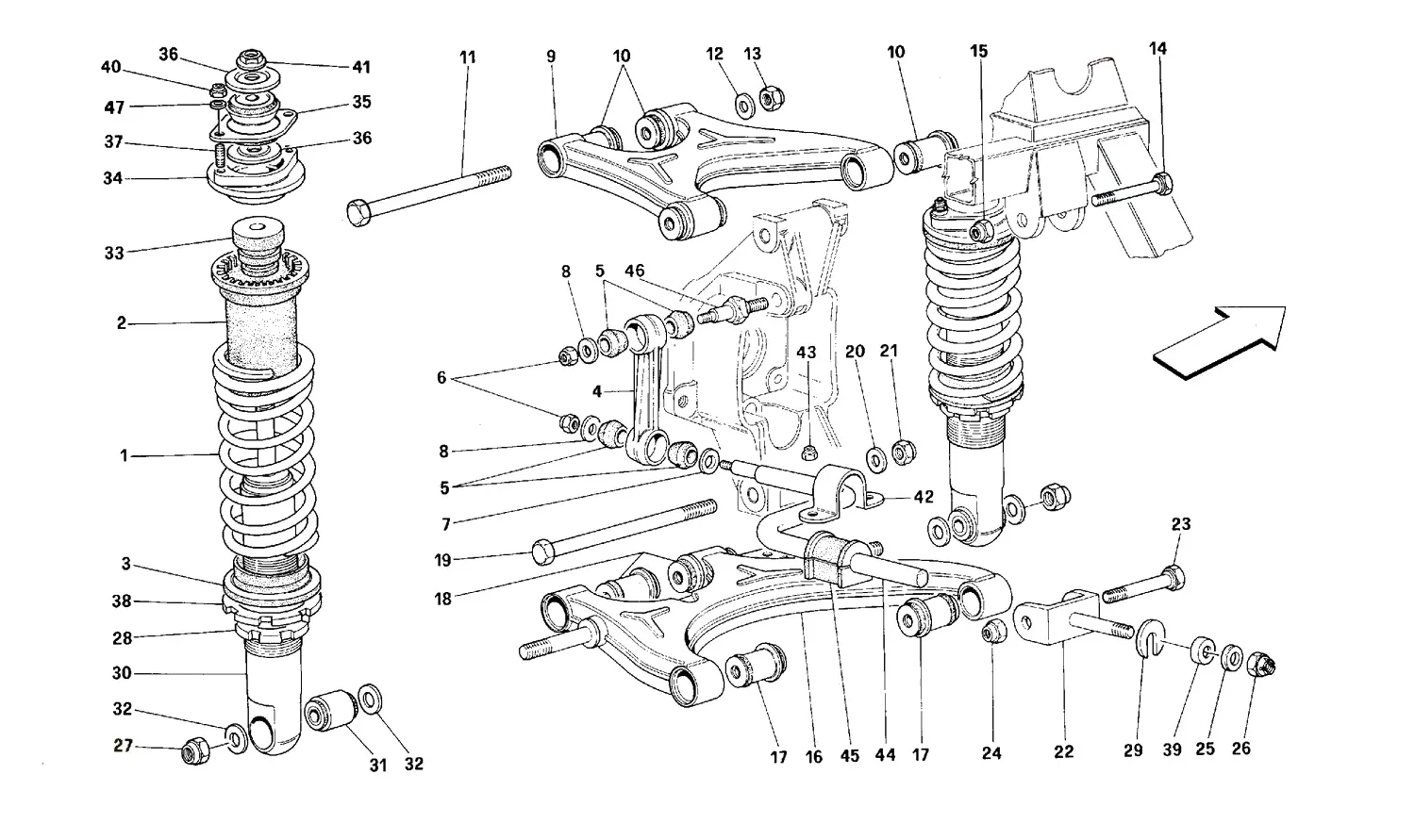 Rear Suspension - Wishbones And Shock Absorers