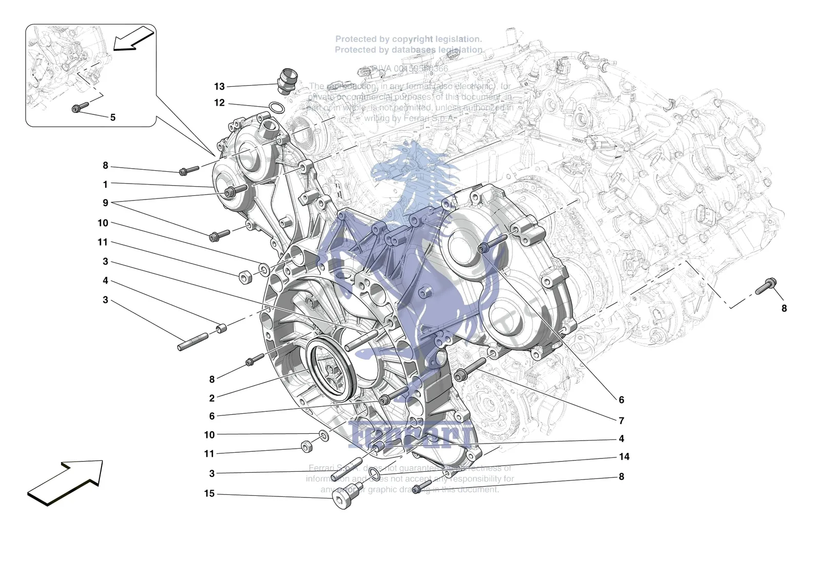 Ferrari F8 Spider [ENGINE] - B.3 - ENGINE COVERS exploded diagram