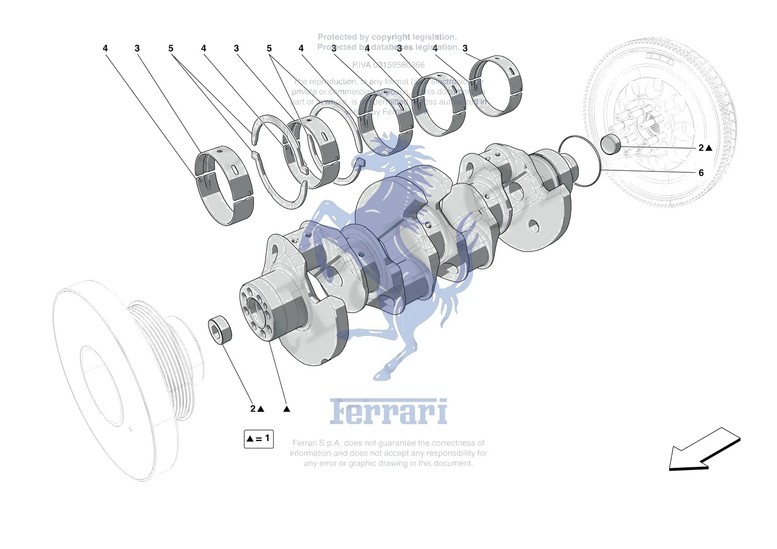 Ferrari F8 Spider [ENGINE] - B.4 - CRANKSHAFT exploded diagram