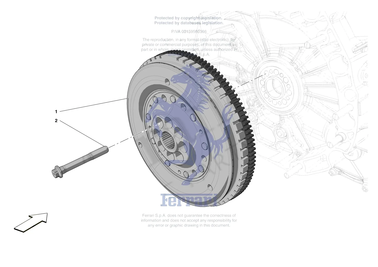 Ferrari F8 Spider [ENGINE] - B.6 - ENGINE FLYWHEEL exploded diagram