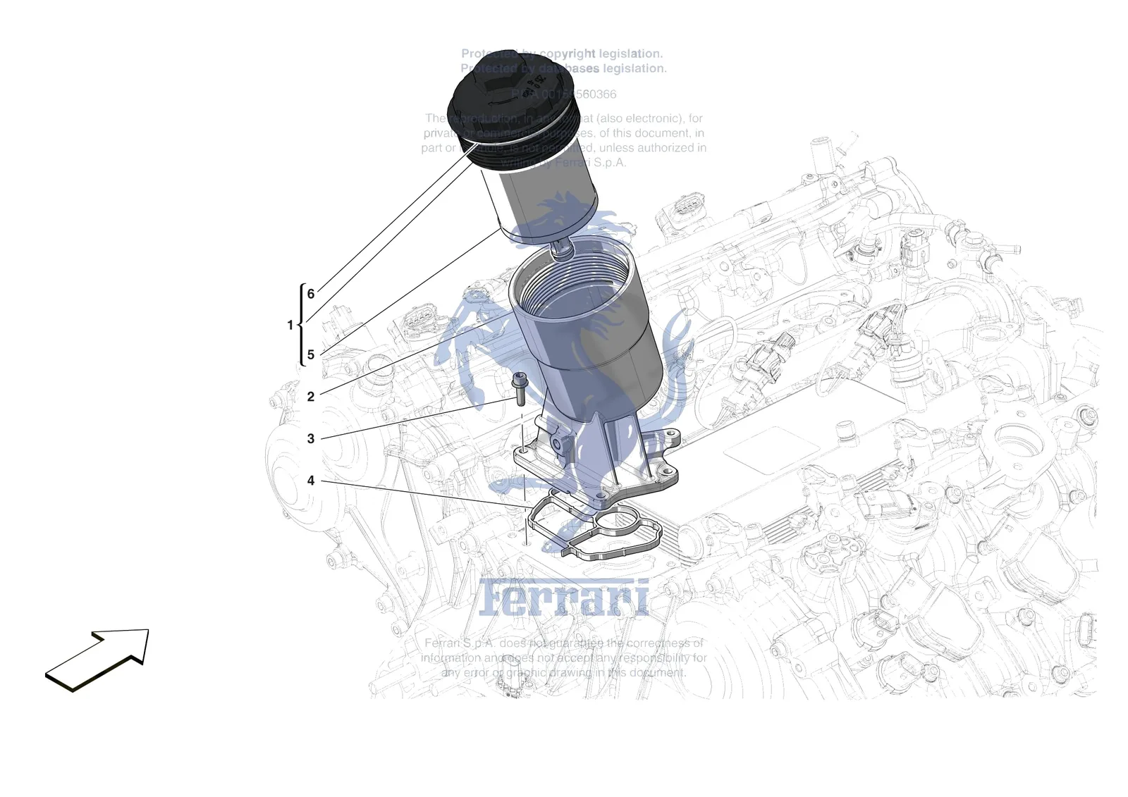 Ferrari F8 Spider [ENGINE] - B.11 - LUBRICATION FILTERS — Parts Diagram ...