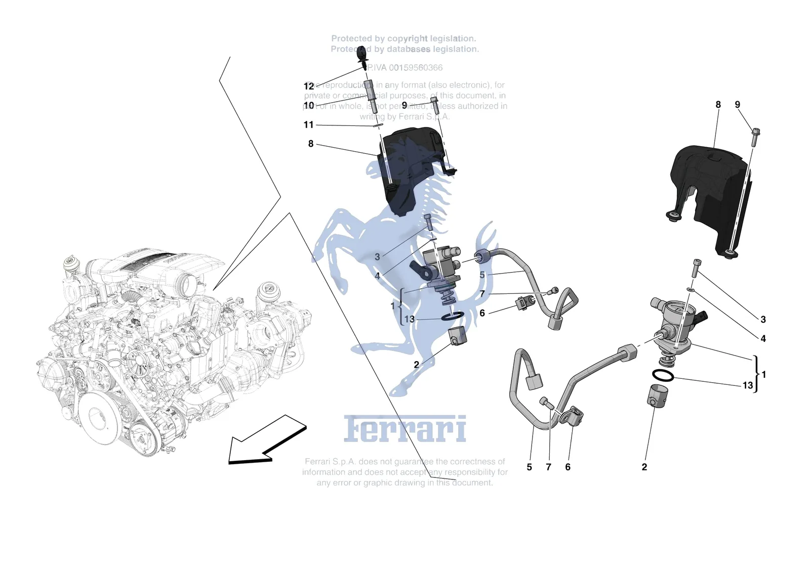 Ferrari F8 Spider [ENGINE] - B.18 - FUEL PUMPS exploded diagram