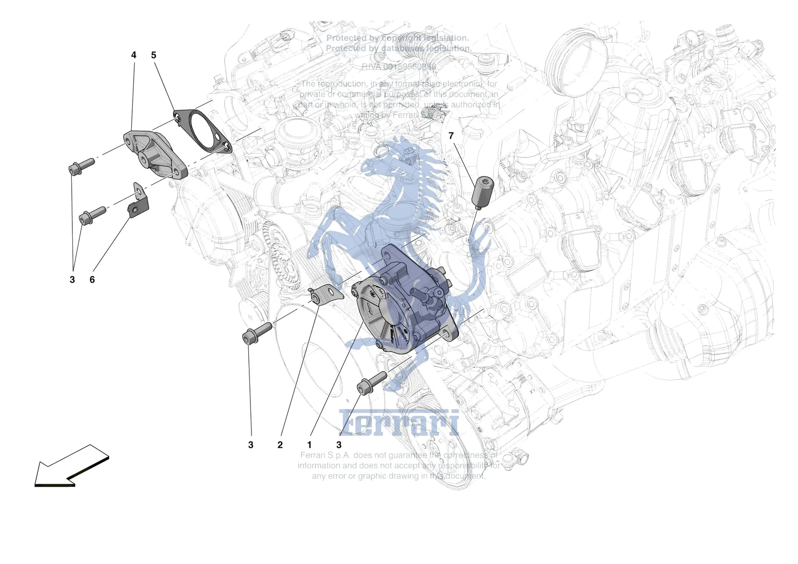 Ferrari F8 Spider [ENGINE] - B.19 - VACUUM PUMP exploded diagram