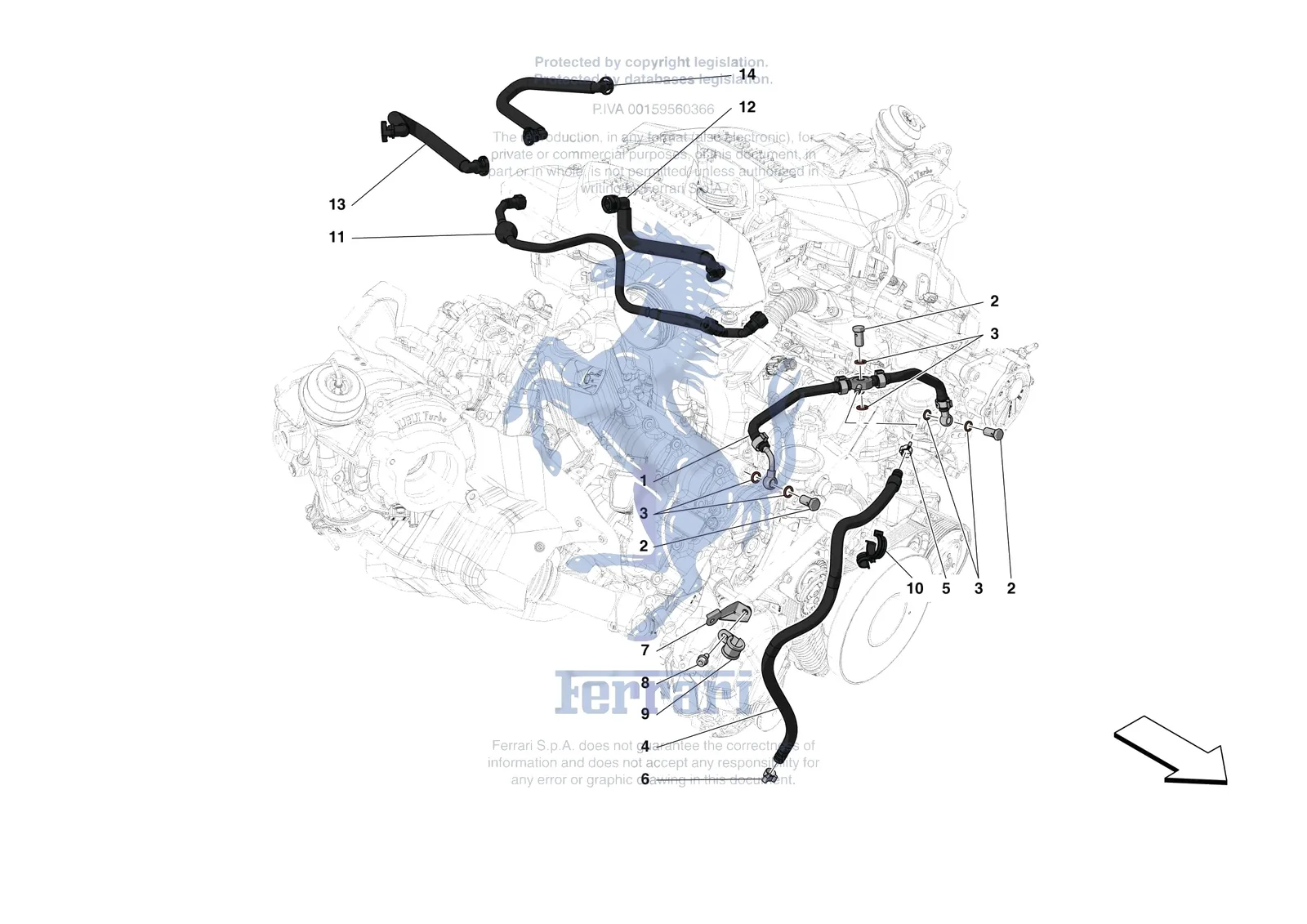Ferrari F8 Spider [ENGINE] - B.21 - VENTS exploded diagram