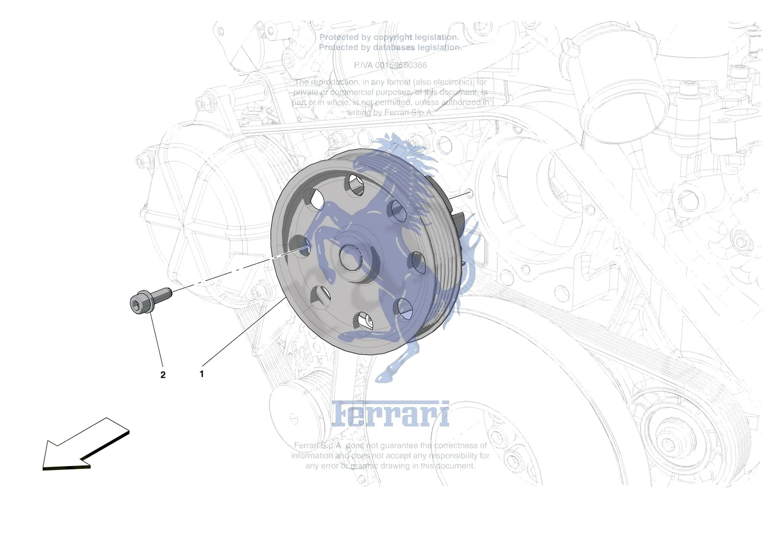 Ferrari F8 Spider [ENGINE] - B.24 - ENGINE COOLING SYSTEM PUMP exploded diagram