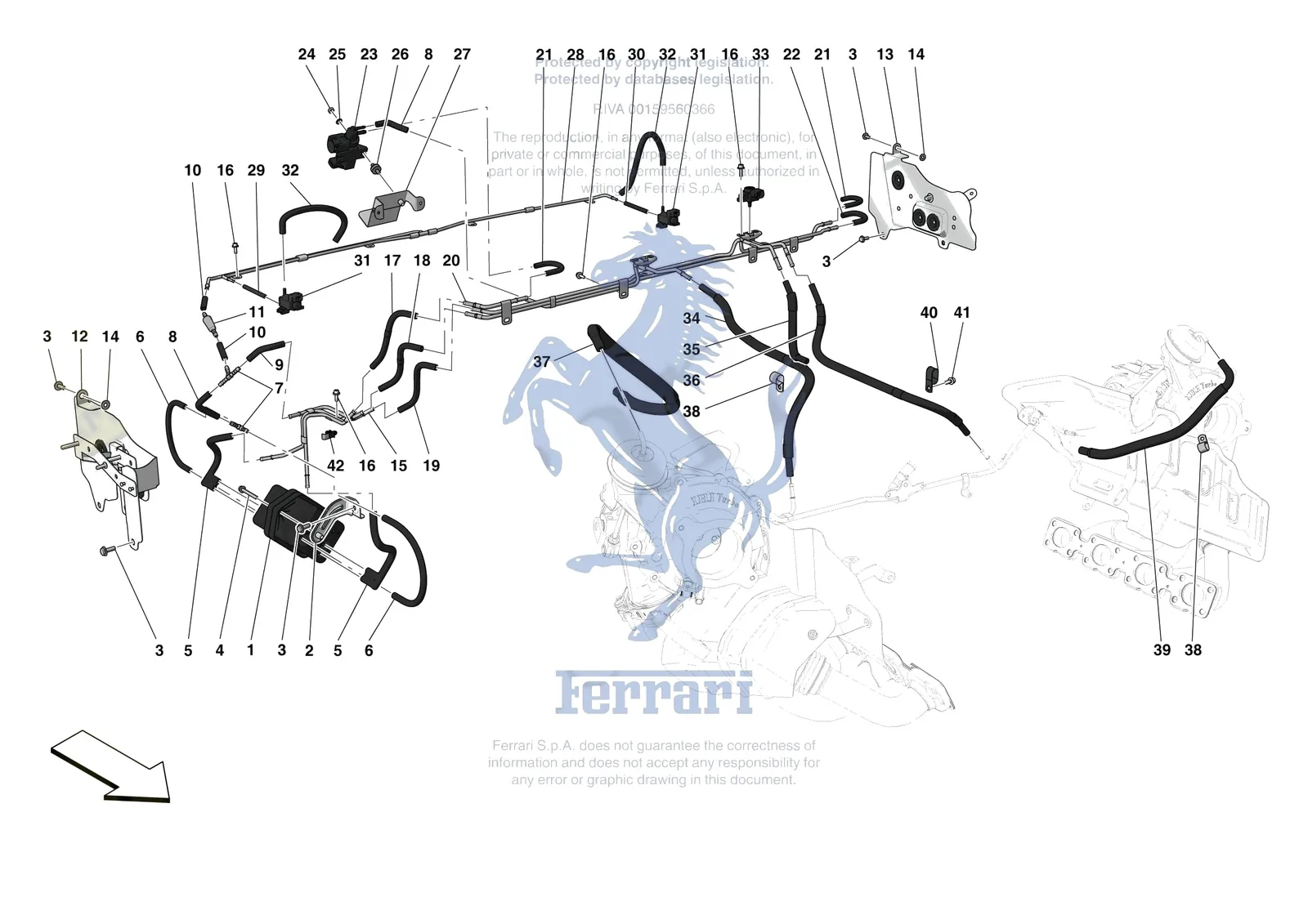 Ferrari F8 Spider [MECHANICAL SYSTEM] - D.5 - TURBOCHARGING SYSTEM ADJUSTMENTS exploded diagram