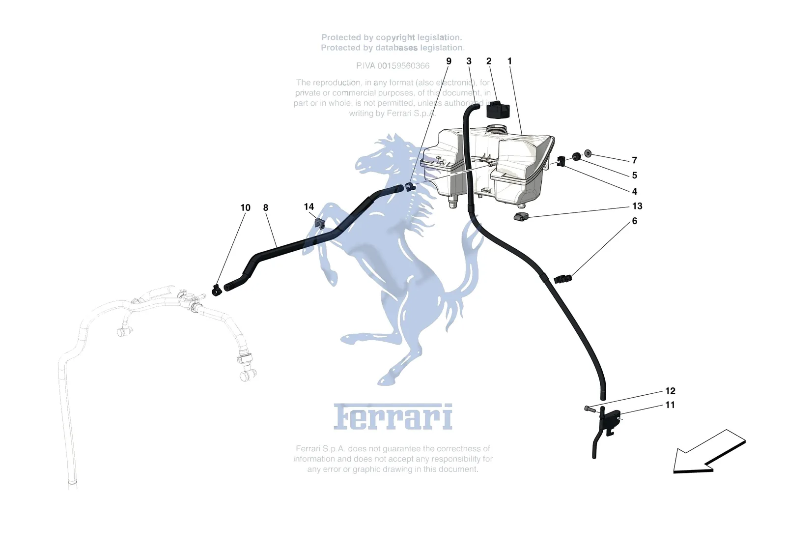 Ferrari F8 Spider [MECHANICAL SYSTEM] - D.15 - EXPANSION TANK exploded diagram