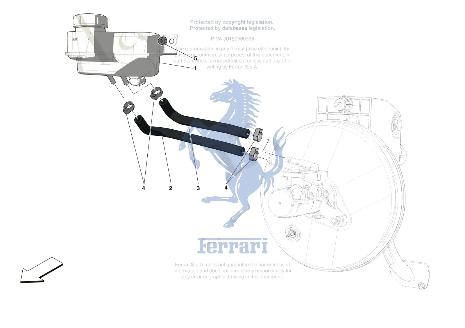 Ferrari F8 Spider [MECHANICAL SYSTEM] - D.22 - BRAKE MASTER CYLINDER RESERVOIR exploded diagram