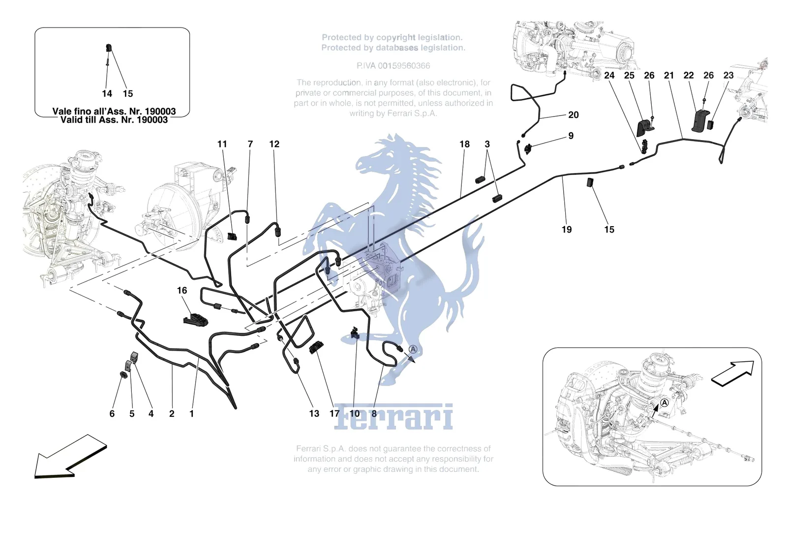 Ferrari F8 Spider [MECHANICAL SYSTEM] - D.23.02 - HYDRAULIC BRAKE CONTROL PIPES -Applicable for RHD- exploded diagram