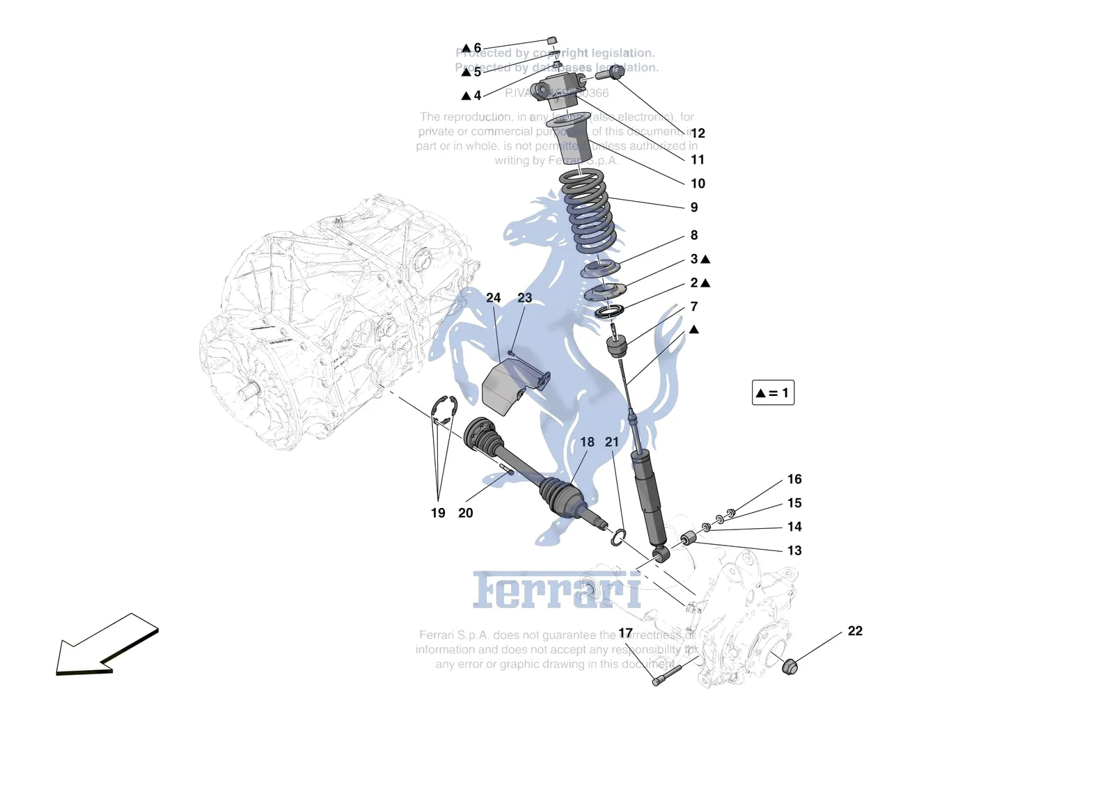 Ferrari F8 Spider [MECHANICAL SYSTEM] - D.27.01 - REAR SUSPENSION - SHOCK ABSORBERS exploded diagram