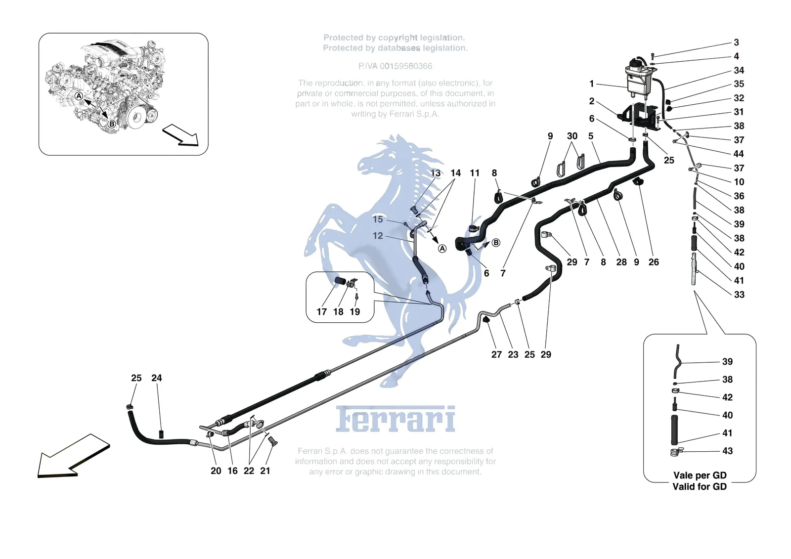 Ferrari F8 Spider [MECHANICAL SYSTEM] - D.32 - STEERING BOX PIPES exploded diagram