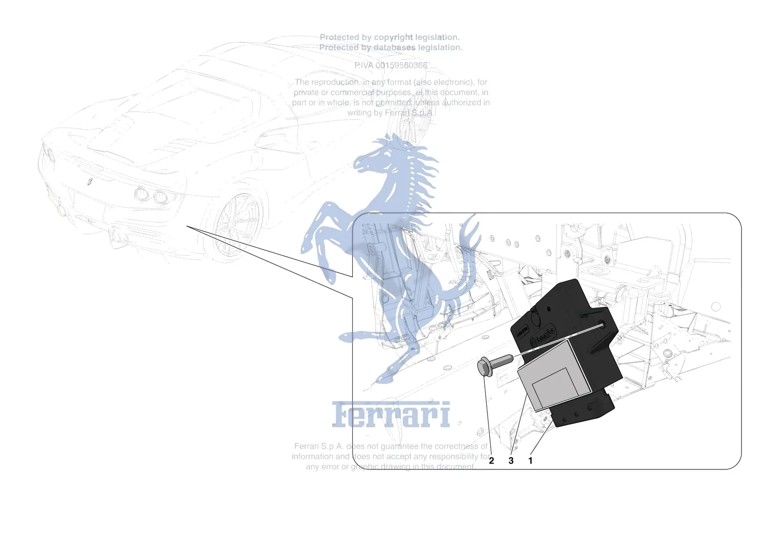 Ferrari F8 Spider [MECHANICAL SYSTEM] - D.33 - PARKING BRAKE CONTROL exploded diagram
