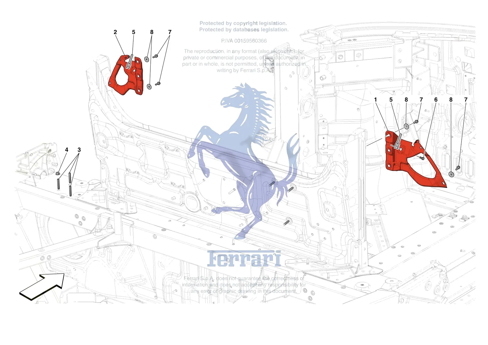 Ferrari F8 Spider [VEHICLE TRIM] - E.12 - ROLLBAR exploded diagram
