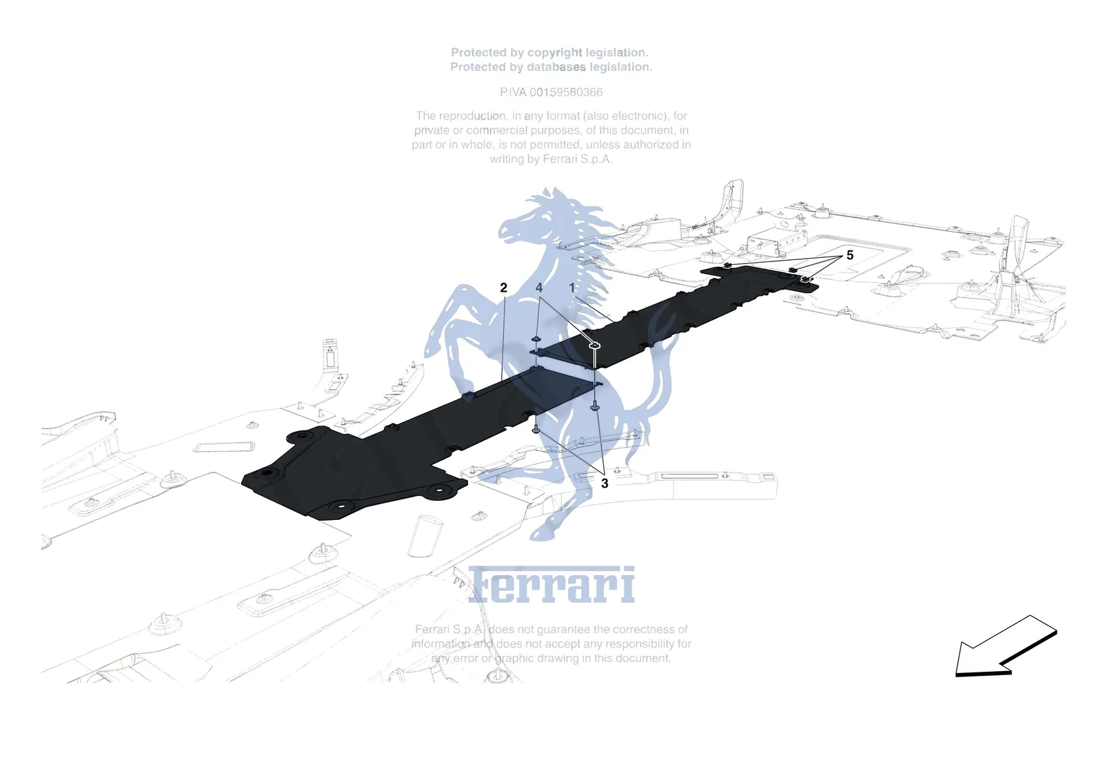 Ferrari F8 Spider [VEHICLE TRIM] - E.15 - CENTRE SHIELDS exploded diagram