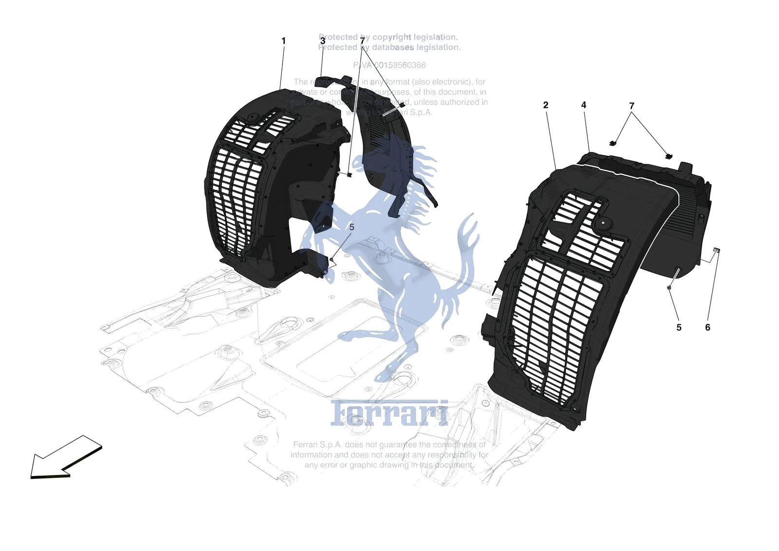 Ferrari F8 Spider [VEHICLE TRIM] - E.18 - REAR WHEELHOUSE exploded diagram