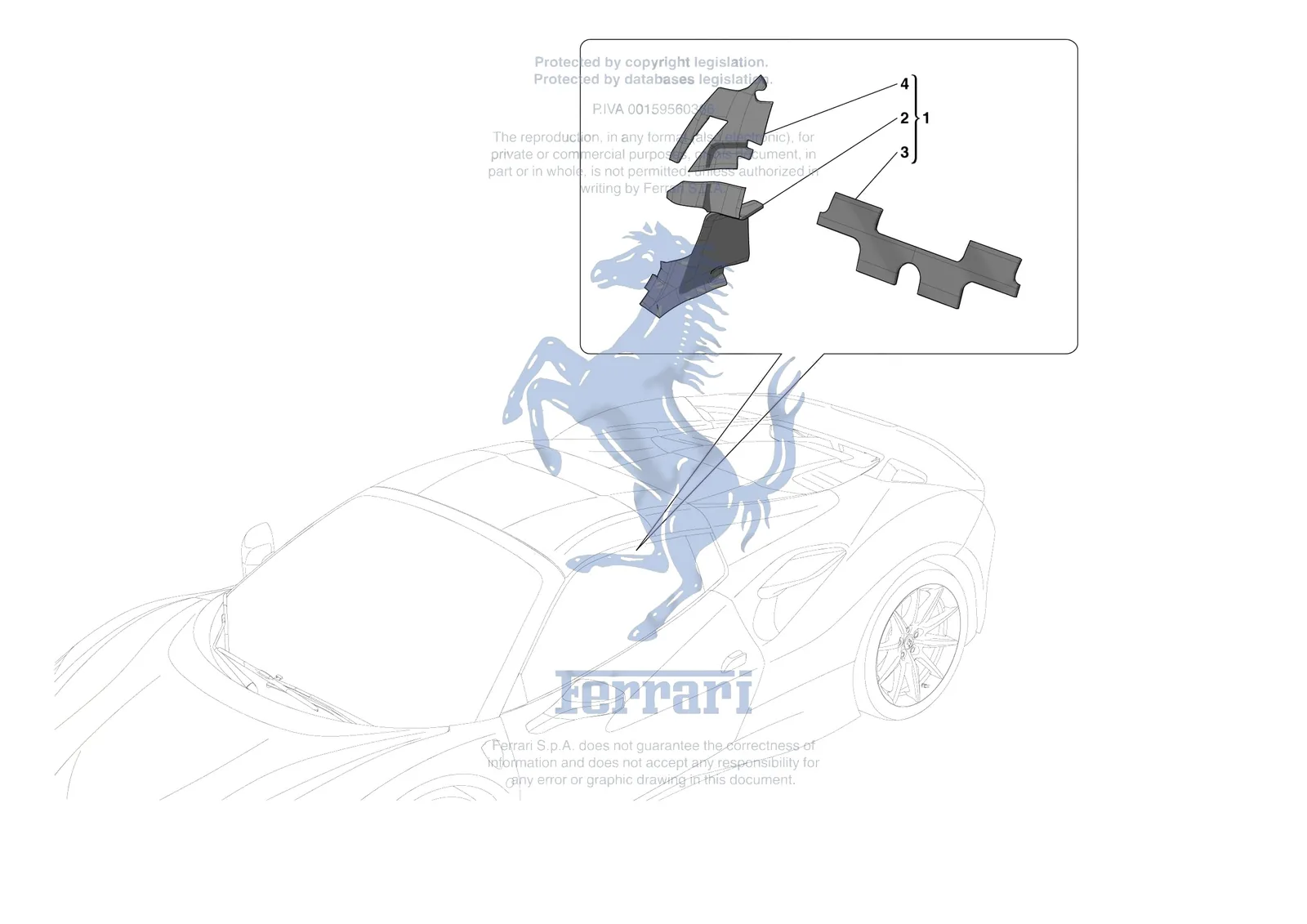 Ferrari F8 Spider [VEHICLE TRIM] - E.19 - INTERNAL CABIN INSULATION exploded diagram