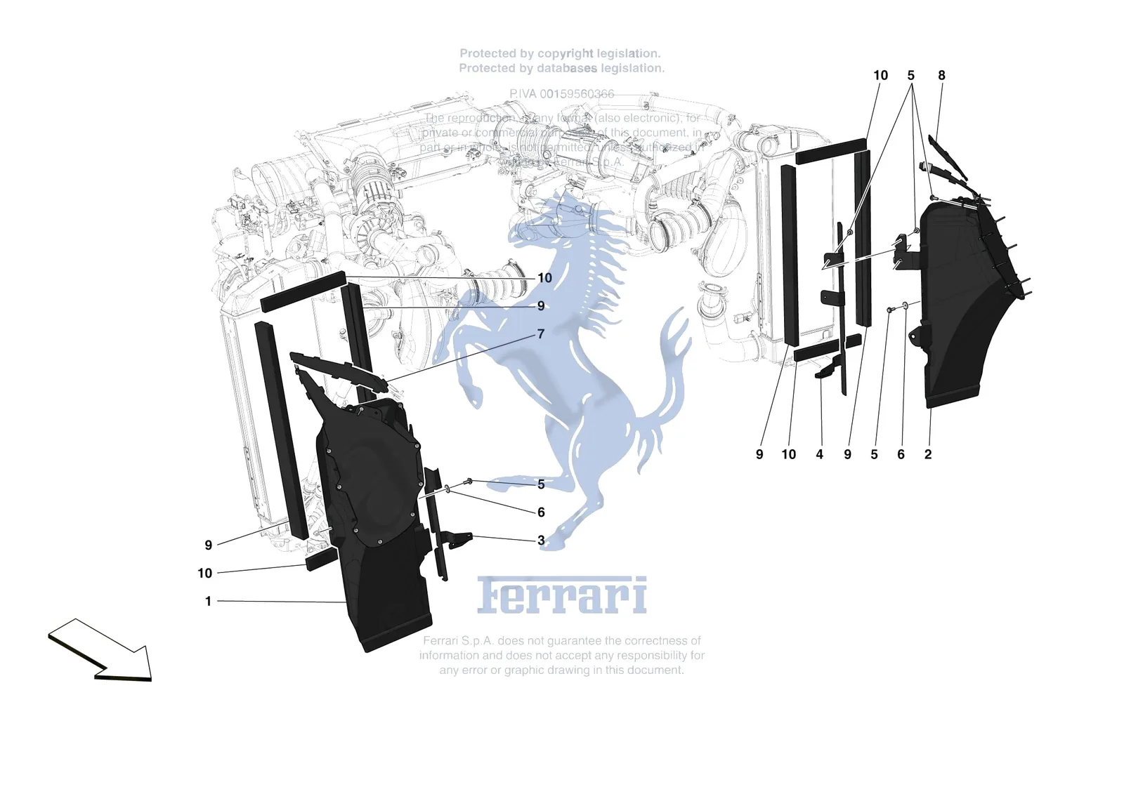 Ferrari F8 Spider [VEHICLE TRIM] - E.23 - LATERAL AIR INTAKES exploded diagram