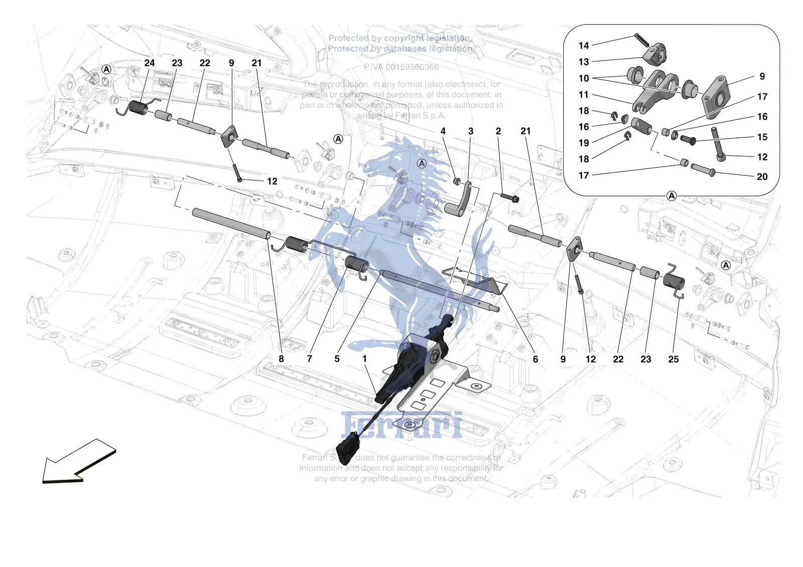 Ferrari F8 Spider [VEHICLE TRIM] - E.42 - REAR ACTIVE AERO exploded diagram