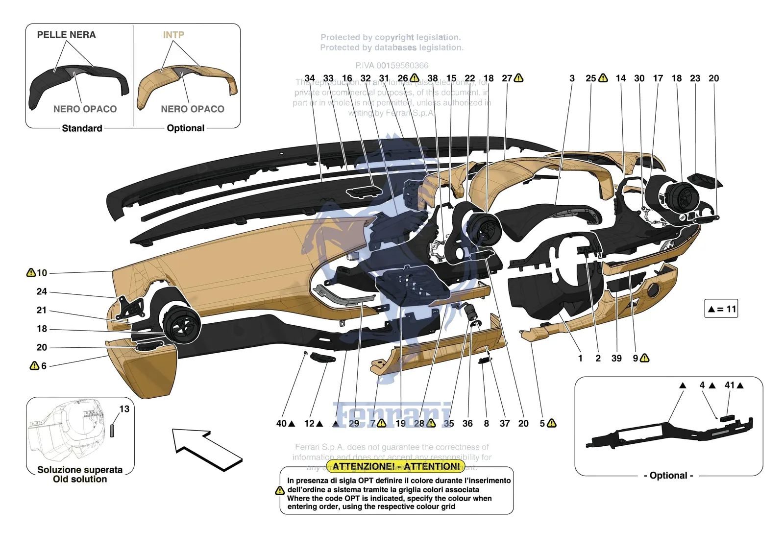 Ferrari F8 Spider [VEHICLE TRIM] - E.47.04 - DASHBOARD - TRIM -Applicable for RHD- exploded diagram