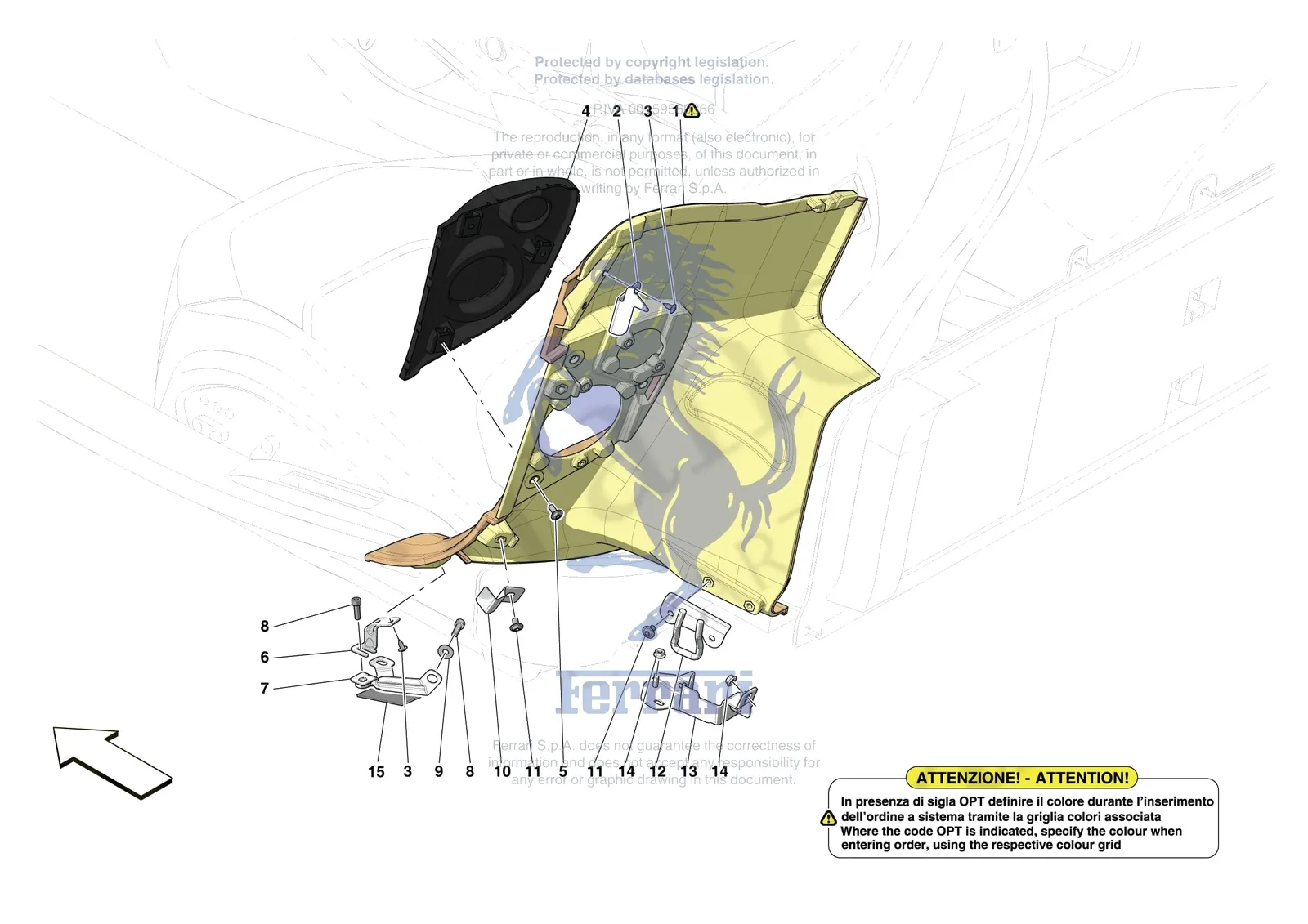 Ferrari F8 Spider [VEHICLE TRIM] - E.50 - OTHER INTERIOR TRIM ELEMENTS exploded diagram